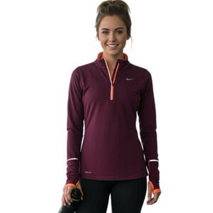 Nike Women's Maroon Dri-Fit Long Sleeve Shirt Size XS P2P 18”